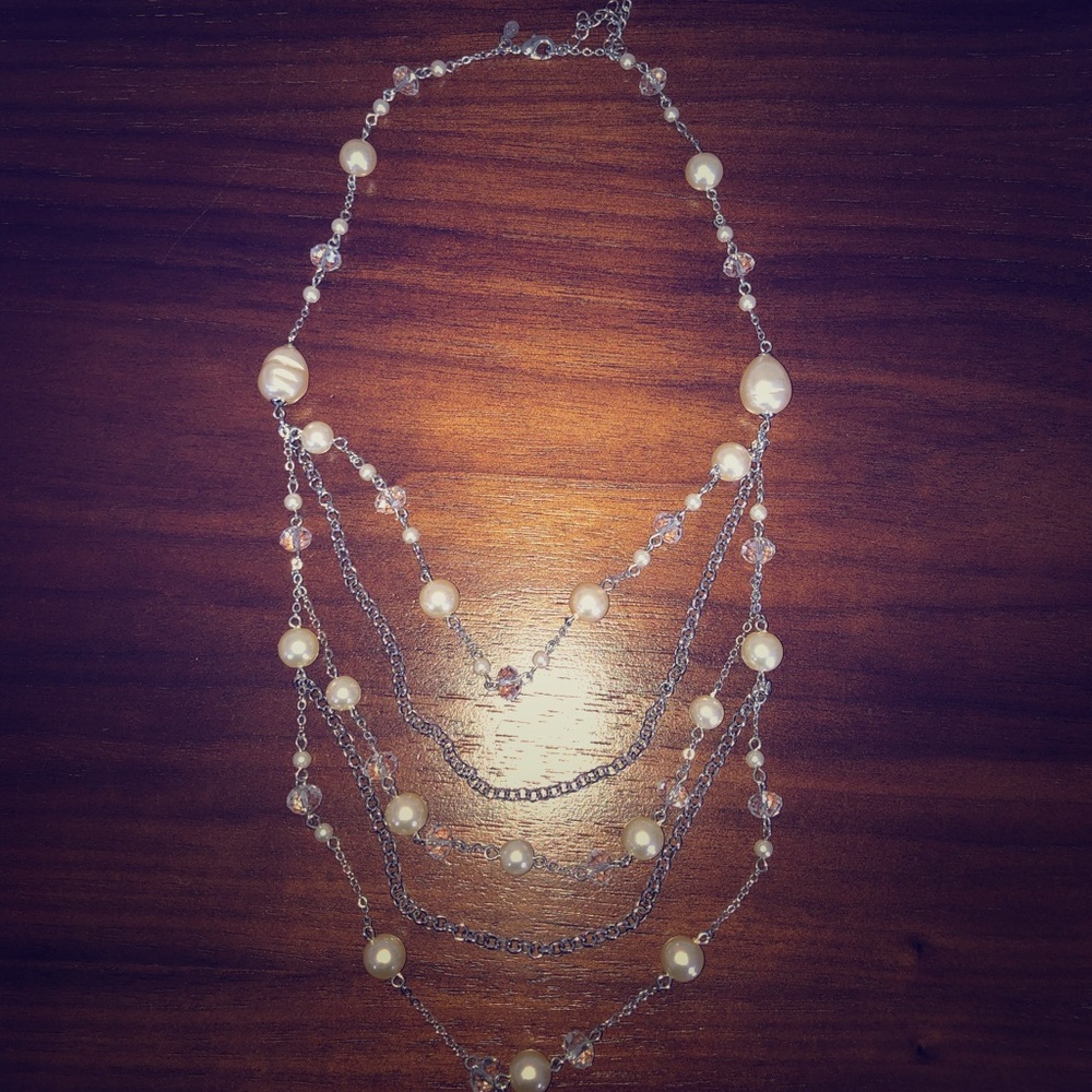 Beautiful created pink pearl necklace